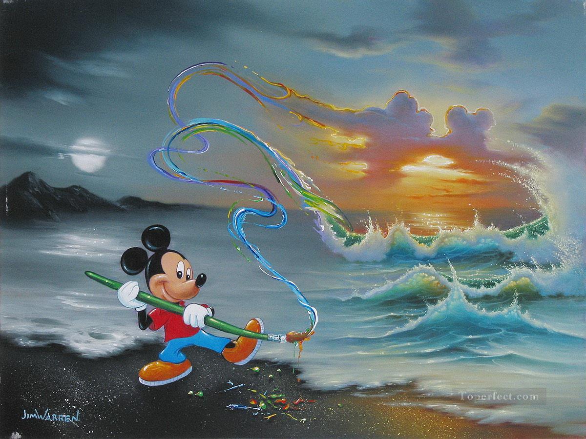 Mickey Colors the Sea and Sky Fantasy Oil Paintings